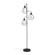 image 2 of ValueLights Balboa Black 3 Arm Floor Lamp Set of 3 Black Shade