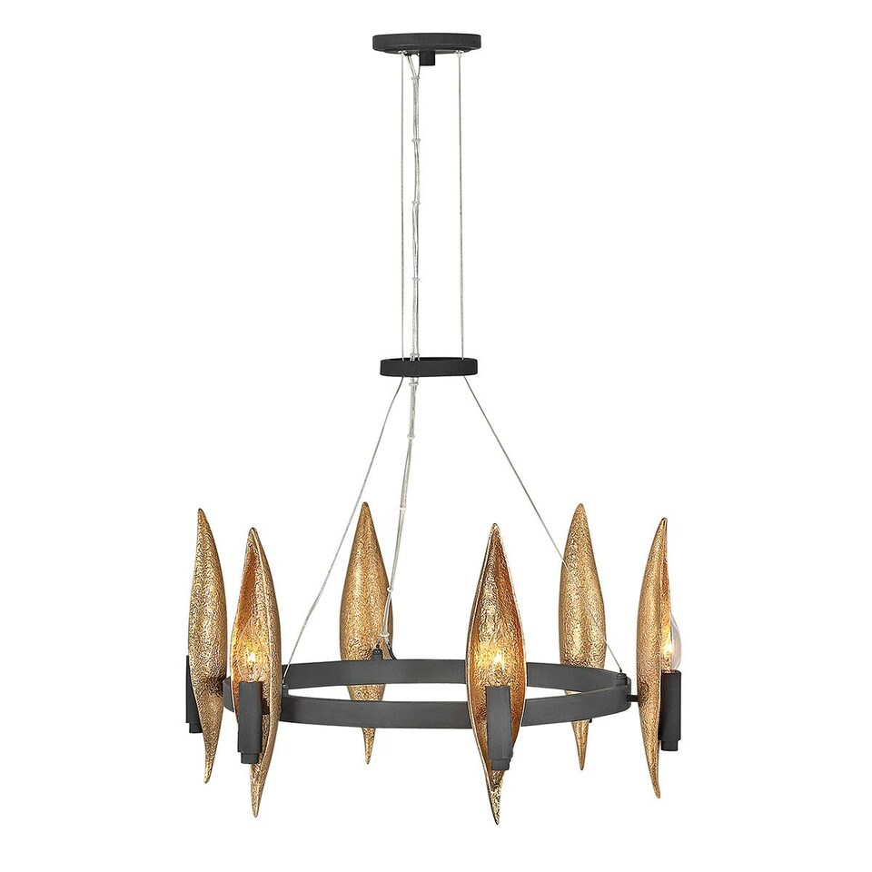 image 1 of Hinkley Willow Cylindrical Pendant Ceiling Light Carbon Black with Deluxe Gold