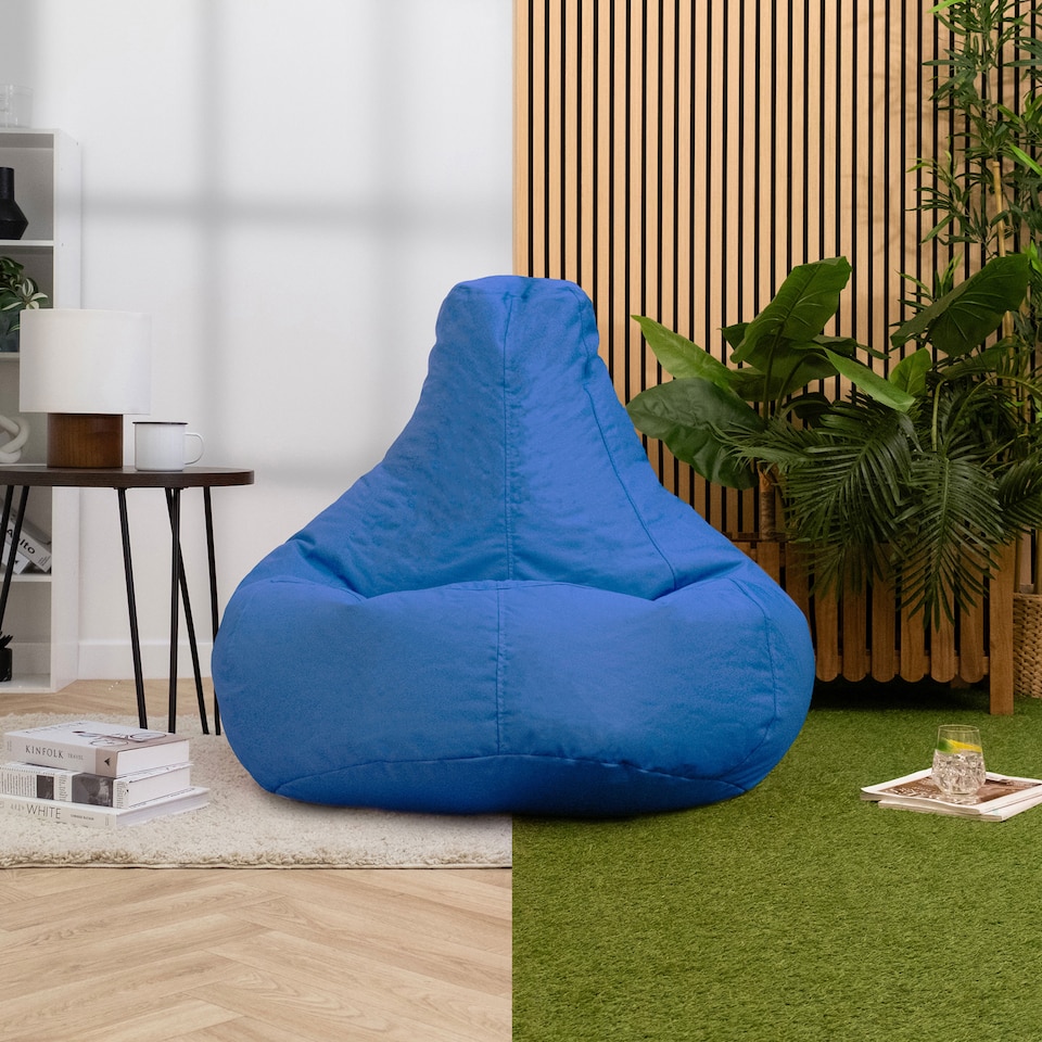 image 1 of icon Dalton High Back Adult Gaming Indoor Outdoor Bean Bag Chair, Blue
