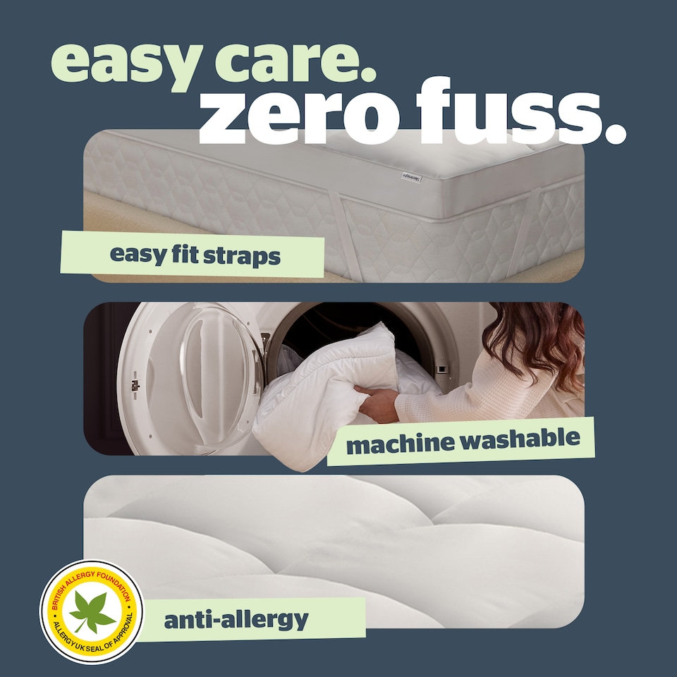 image 1 of Silentnight Anti-Allergy Ultimate Mattress Topper 1000, 10cm Thick | White | 1