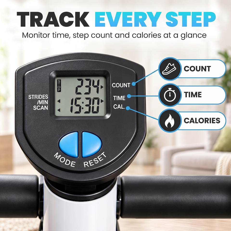 image 1 of HOMCOM Twister Stepper Step Machine with LCD Screen and Handlebars - Blue