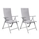 image 8 of Set of 2 Outdoor Garden Patio Multi Position Reclining Folding Chair in Grey
