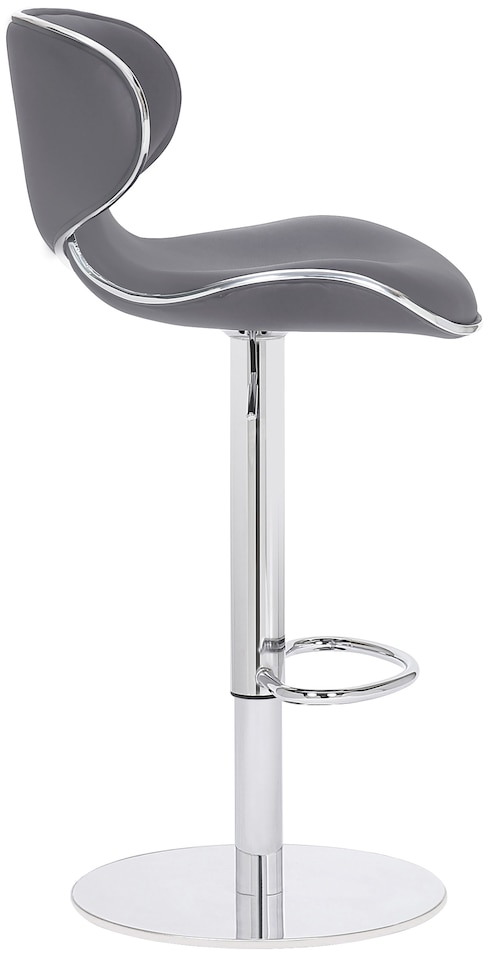 image 1 of Carcaso Deluxe Single Kitchen Bar Stool, Chrome Footrest, Adjustable Swivel Gas Lift, Breakfast Bar & Home Barstool, Charcoal Grey