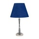 image 1 of Chrome Table Lamp with Stem Detail and Navy Blue Shade Chrome | Blue