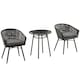 image 1 of Outsunny 3 PCS Patio Resin Wicker Hand Woven Bistro Set 2 Chairs 1 Coffee Table