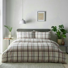 Portfolio Home Prague Checkered Bedding Duvet Cover Set Cream | Super King