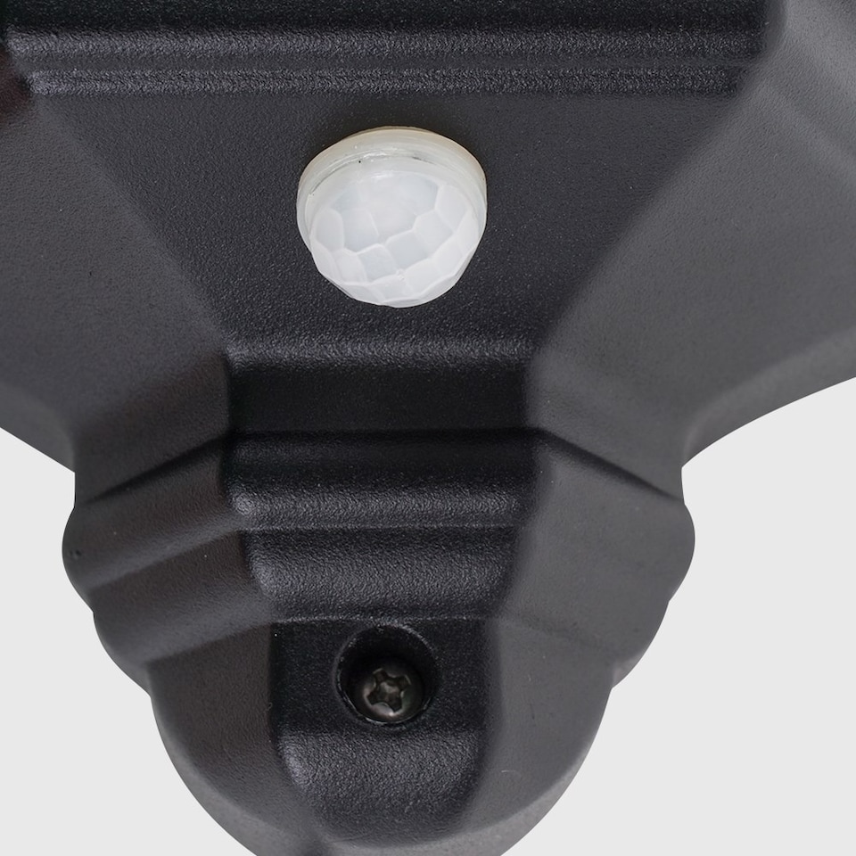 image 1 of ValueLights Kayleigh Black PIR Motion Sensor Outdoor Wall Light & Cool White LED Bulb | Black