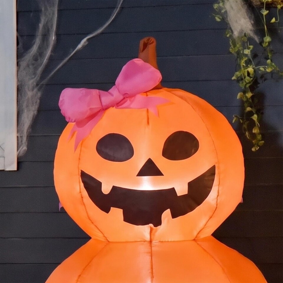 image 1 of OHS 90cm Halloween Self Inflating Pumpkin Decoration Indoor Outdoor Party Accent
