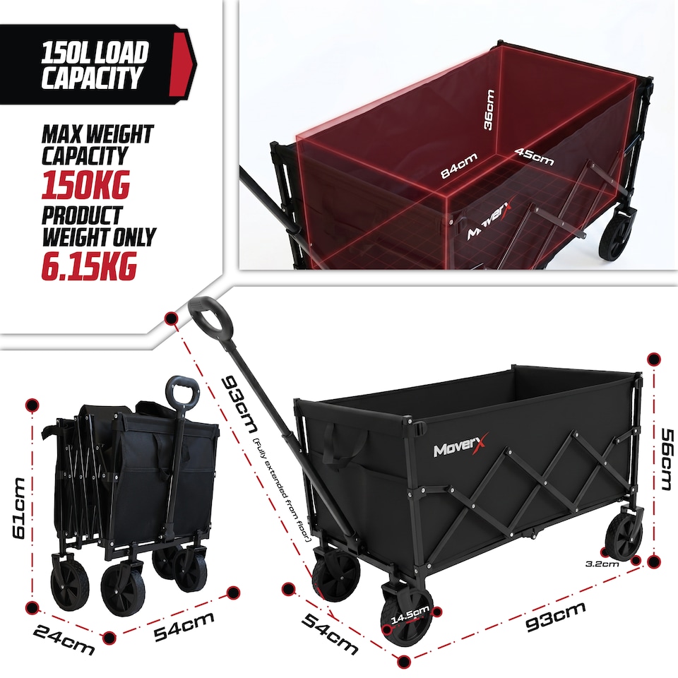image 1 of MoverX 150L/150kg Folding Camping Trolley / Festival Wagon
