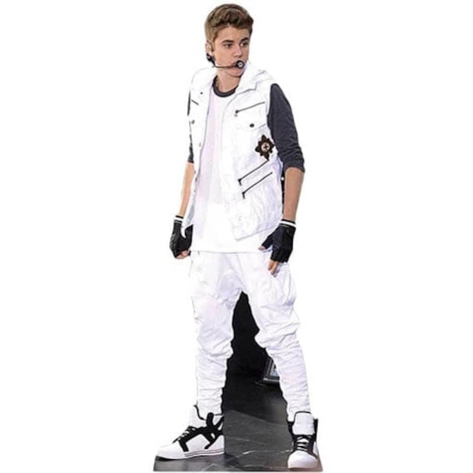 Justin Bieber White Tracksuit Lifesize Cardboard Cutout - 171cm