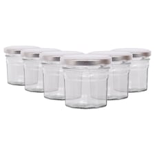Argon Tableware Glass Jam Jars with Lids - 110ml - Pack of 6