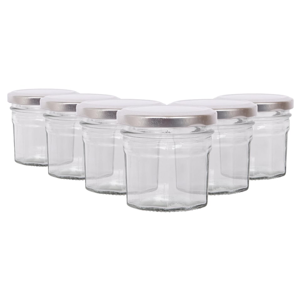 image 1 of Argon Tableware Glass Jam Jars with Lids - 110ml - Pack of 6