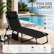 image 8 of Black Folding Sun Lounger with Adjustable Backrest - Portable Sunbed Chair, Steel Frame, Oxford Fabric, Garden Recliner Bed