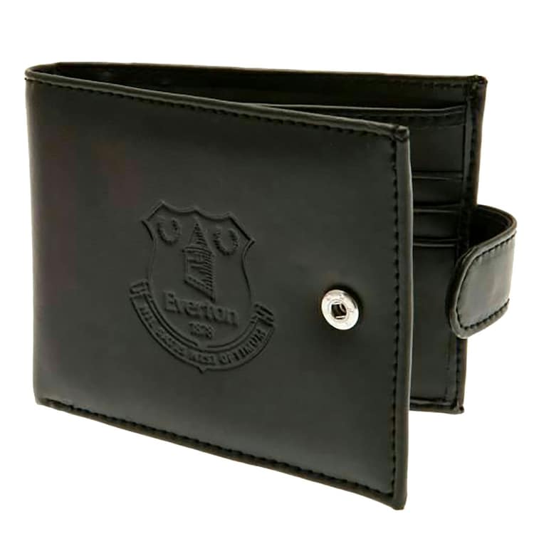 Everton Fc Mens Official Rfid Embossed Leather Wallet - Black - One Size