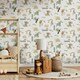 image 4 of Holden Décor Animals Wallpaper - Sage/Beige - 10m x 53cm Green