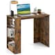 image 1 of COSTWAY Computer Desk Wooden Writing Desk w/Bookshelf Brown