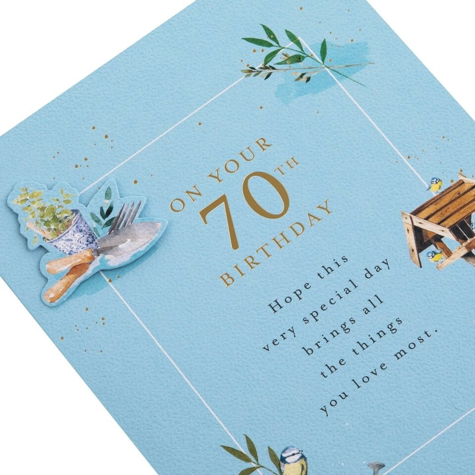 image 1 of Plants & Flowers Design 70th Birthday Card