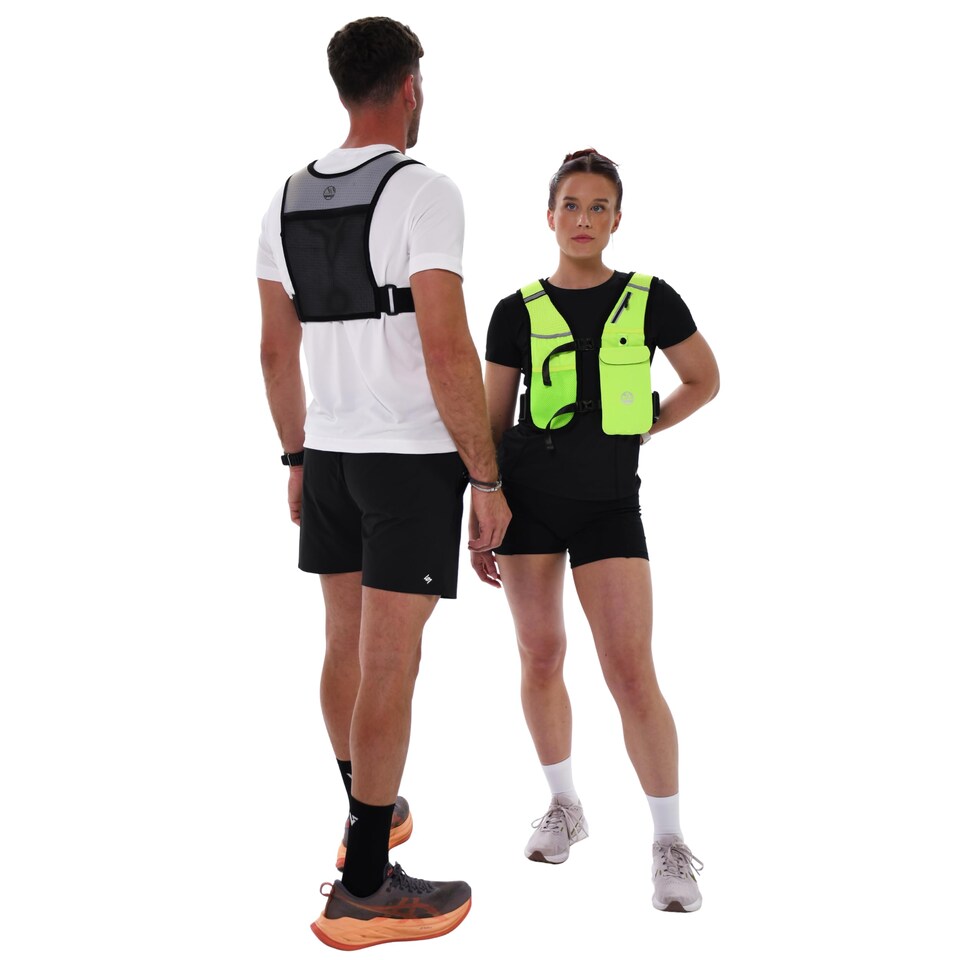 image 1 of Six Peaks Hydration Running Vest, Functional Reflective Safety Race, Lightweight Hydration Pack With Neoprene Body, Storage Pockets And 500ml Collapsible Bottle, Black, Xs/S