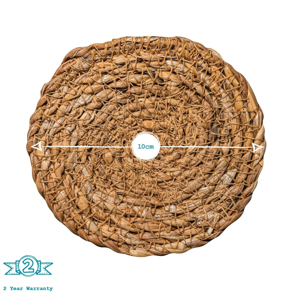 image 1 of Argon Tableware 12 Piece Round Woven Typha Placemats & Coasters Set Brown