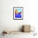 image 2 of Colourful Autumn Lakeside Forest Lake Landscape Painting 9x7" Black Framed Wall Art Print