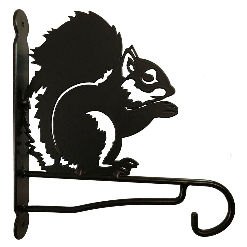 Poppyforge Squirrel Feature Bracket - Steel - W30.5 x H33 cm - Black