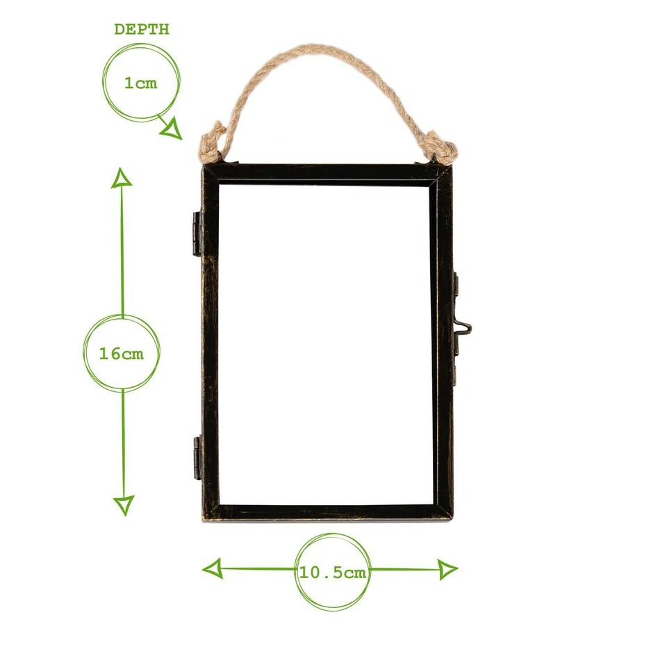 image 1 of Nicola Spring Hanging Metal Photo Frames - 4" x 6" - Black - Pack of 5 - Hanging Picture Frame Display Frame Poster Frame Picture Display | Black | S