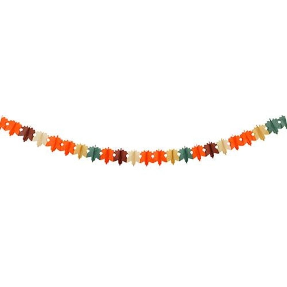 image 1 of Autumnal Leaves Tissue Paper Hanging Garland Decoration 3m