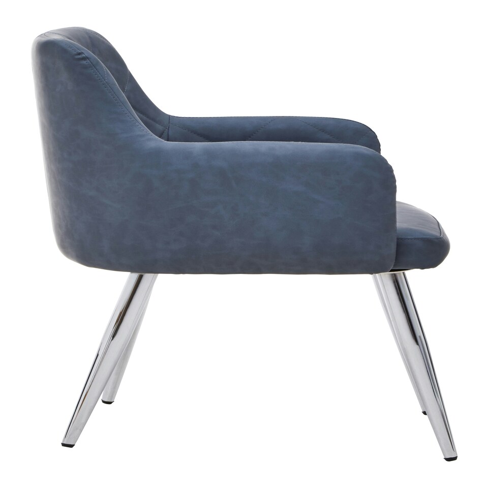 image 1 of Interiors By Premier Dark Grey And Chrome Dining Chair, Armchair For Hallway, Decent Decorative Chair, Mid-century Lounge Chair Grey
