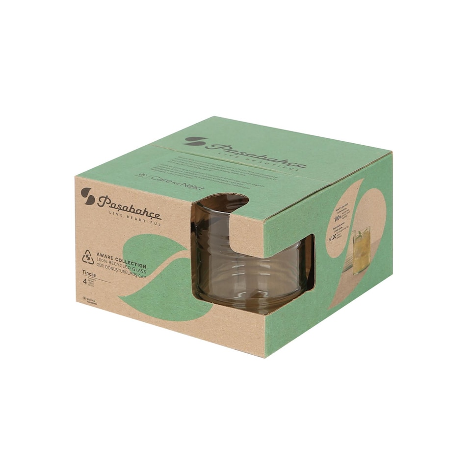 image 1 of Pasabache Aware Tincan Recycled Glass Tumblers - 280ml - Green - Pack of 4
