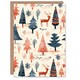 image 1 of Winter Forest Trees Reindeer Snow Folk Blank For Him Or Her Art Xmas Festive Christmas Card