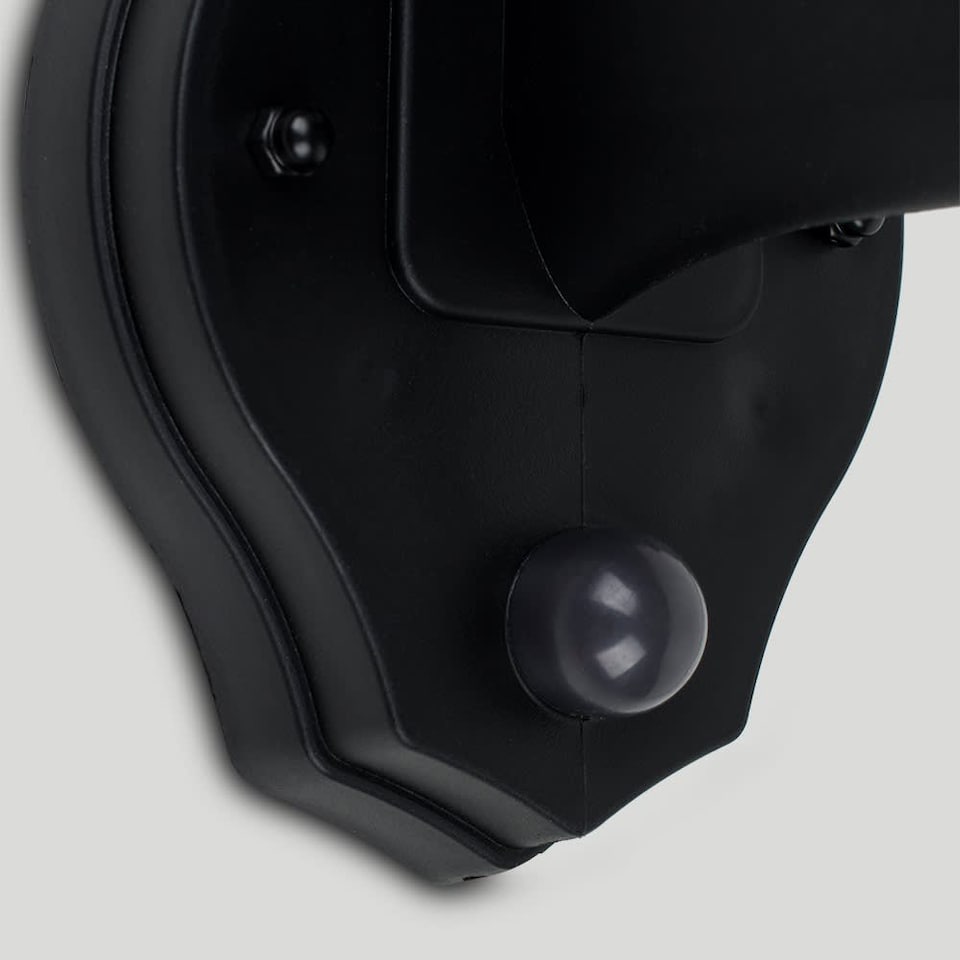 image 1 of ValueLights Mayfair Black Outdoor Wall Lantern With Dusk To Dawn Sensor | Black