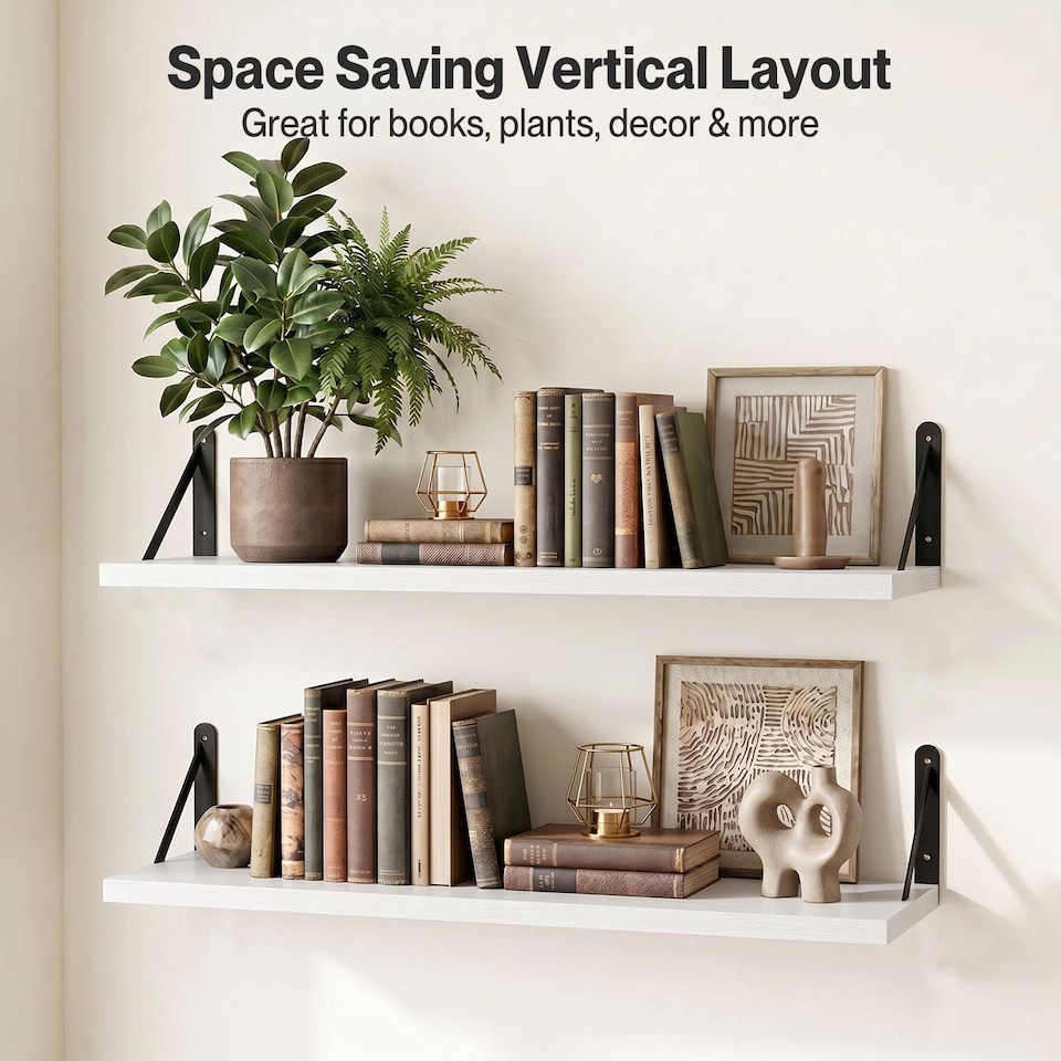 image 1 of Levede Floating Shelves 2PC Wall Mounted Shelf DIY Storage Display Modern Decor