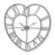 image 1 of Hill Interiors Metal Frame Heart Clock - Silver - One Size