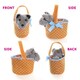 image 6 of Soft Gingham Basket & Toto Dog Set Grey | One Size