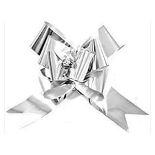 PVC Metallic Pull Bow - Metallic Silver - One Size