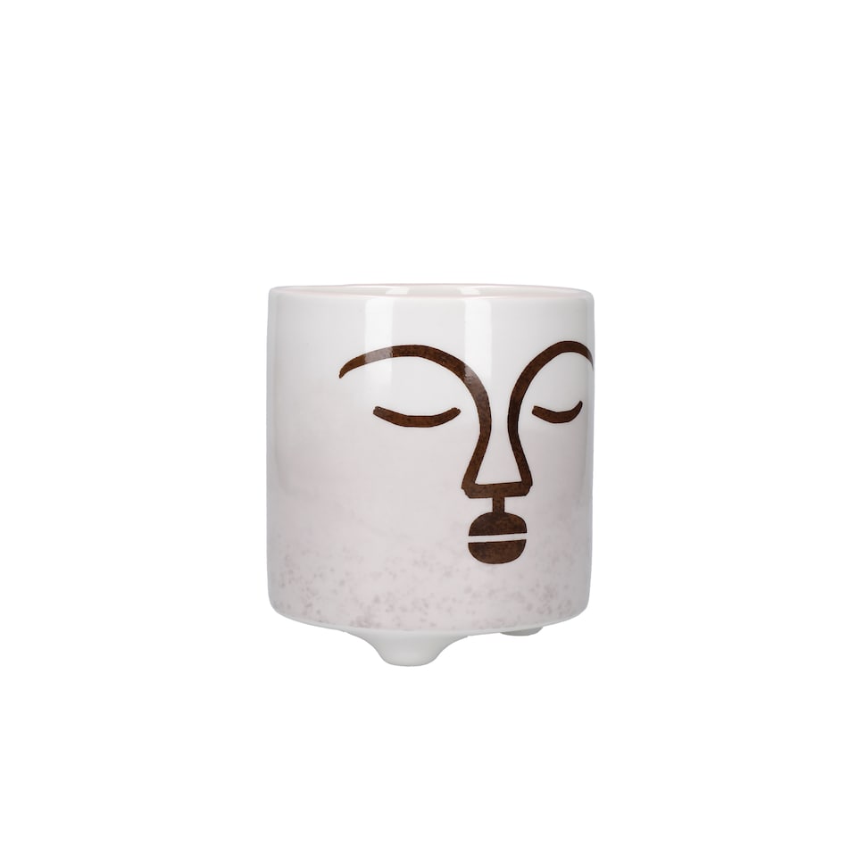 image 1 of KitchenCraft Abstract Face Indoor Plant Pots for Herbs or Cacti