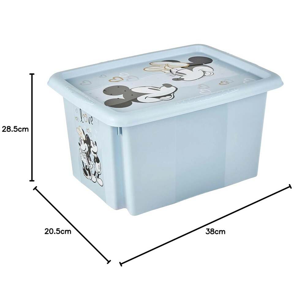 image 1 of Keeeper Mickey Mouse Storage Box with Lid 15 Litre Cloudy Blue