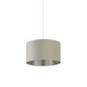 image 2 of LIGHT GREY VELVET DRUM SHADE & SILVER INNER (D35cm)