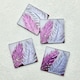 image 1 of Set of 4 Glass Coasters – Whispering Feather Violet (Handmade Fused Glass)
