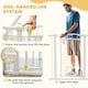 image 5 of PawHut Stair Gate with Cat Door, Adjustable Width, 76-104cm and 106cm Tall