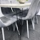 image 9 of Grey Dining Table with Hairpin Legs, Bench & 4 Grey Velvet Chairs Set for Kitchen & Dining Room Grey
