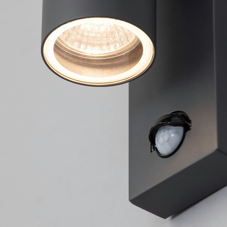 image 1 of BHS Jared Outdoor Wall Light with Sensor, Dark Grey