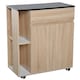 image 1 of HOMCOM Kitchen Storage Trolley Cart Cupboard Rolling Island Shelves Locking