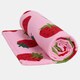 image 4 of OHS Strawberry Print Microfibre Absorbent Holiday Beach Bath Towel, 71x152cm - Pink
