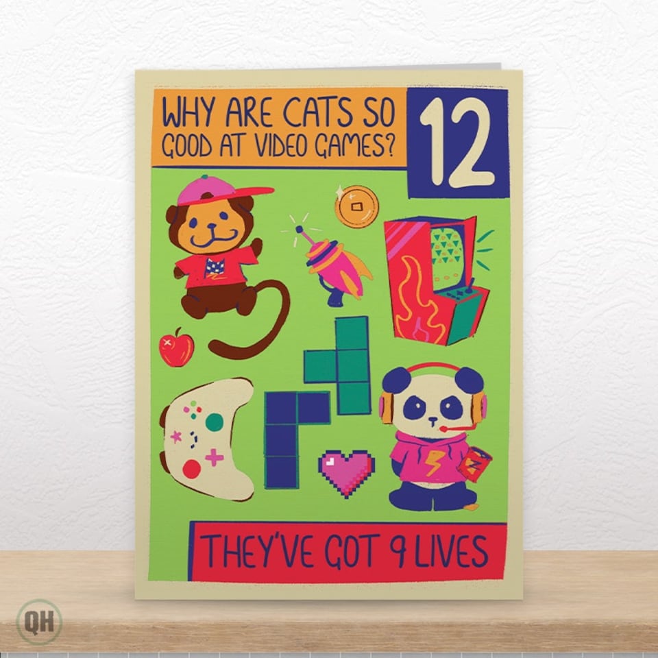 image 1 of Quitting Hollywood 12th Birthday Card For Boys and Girls Gaming Themed