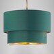image 5 of Modern Forest Green Cotton Double Tier Ceiling Shade with Shiny Copper Inner | Green | Forest Green | 1