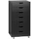 image 6 of Vinsetto Mobile Filing Cabinet, 7-drawer File Cabinet with Wheels, Black