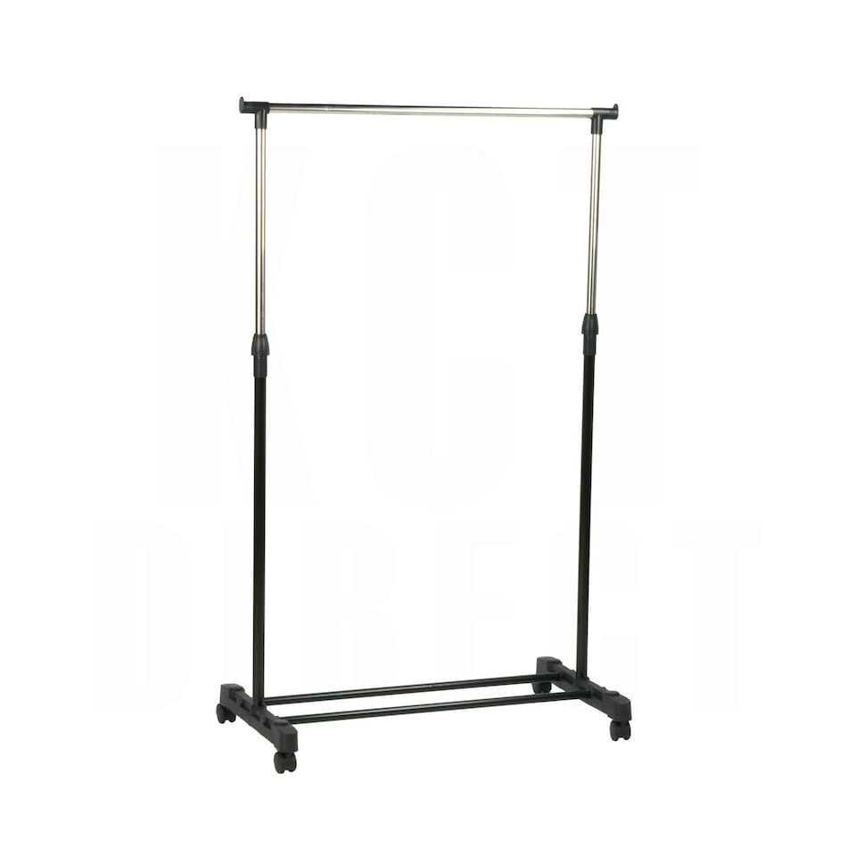 image 1 of KCT Adjustable Single Clothes Rack on Wheels Black | Silver | One Size