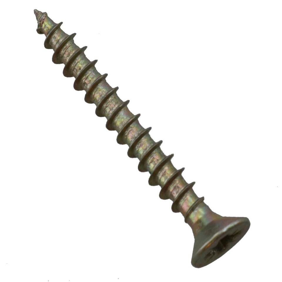 image 1 of 3.5mm x 30mm Countersunk Wood Chipboard Screw Fasteners PZ2 Drive 100pc