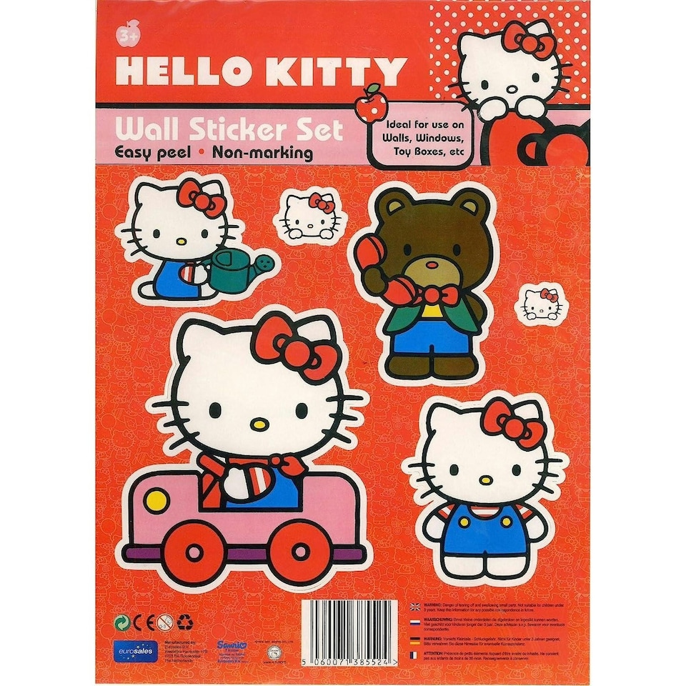 Hello Kitty Classic Sign Wall Sticker - Multicoloured - One Size